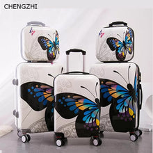 Load image into Gallery viewer, CHENGZHI 20&quot;24Inch Butterfly Rolling Luggage Set  Wheel Women Travel suitcase Spinner High Capacity Cabin Trolley Bag
