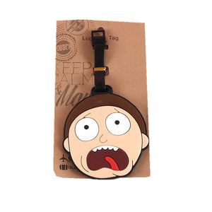 Cartoon Morty And Rick Luggage Tags Suitcase Holder Travel Accessories ID Addres Silica Gel Portable Label Baggage Boarding