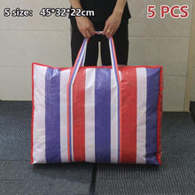 Load image into Gallery viewer, Fashionable Women handbags extra large woven bag moving bag striped luggage bag waterproof storage Men travel bag big
