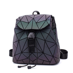 Fashion Luminous Backpack Women Geometric Backpacks For Teenage Girls Female Laser Diamond Student's School Bag Mochila Bolsas