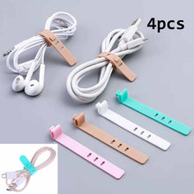 Load image into Gallery viewer, 4Pcs/set Silicone Cable Winder Earphone Protector USB Phone Holder Accessory Packe Organizers  Creative Travel Accessories 7.5cm
