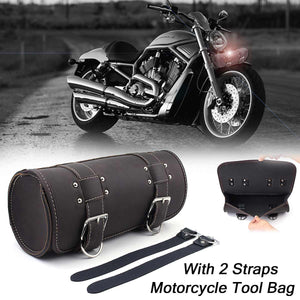 Universal Motorcycle Saddle Bags Front Rear Storage Bag Leather Luggage Tool Pouch Tail Bags for Harley