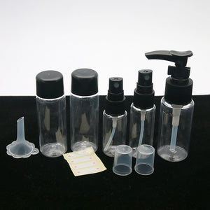 7pc/Set Mini Travel Makeup Cosmetic Face Cream Pot Bottles Transparent Plastic Travel Accessories Empty Make Up Container Bottle
