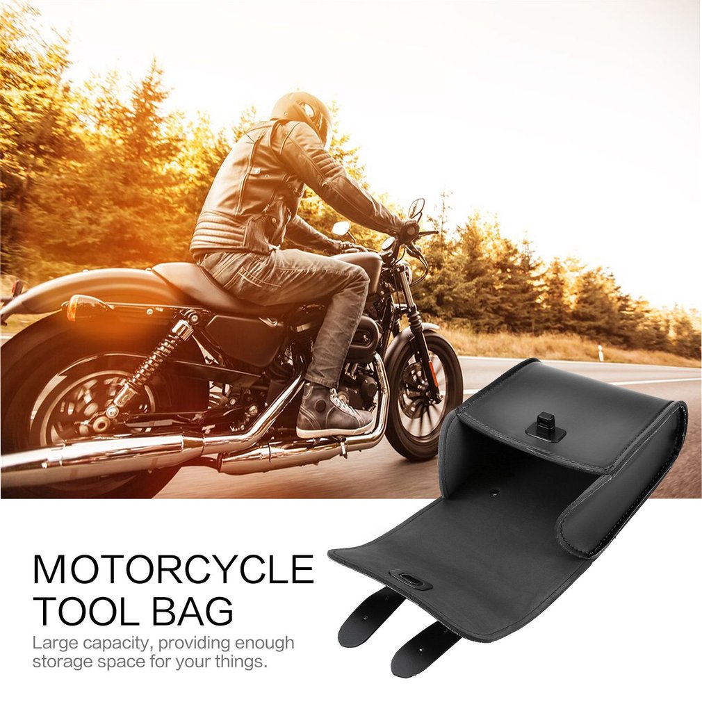 Universal Motorcycle Bike Front Handlebar Tool Bag Luggage Saddle Bag Synthetic Leather Universal Motorcycle or Bike