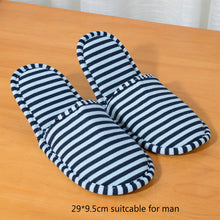 Load image into Gallery viewer, 1 pair Striped Slippers Travel Airplane Portable Foldable Cotton Cloth Men Women Slipper Travel Accessories
